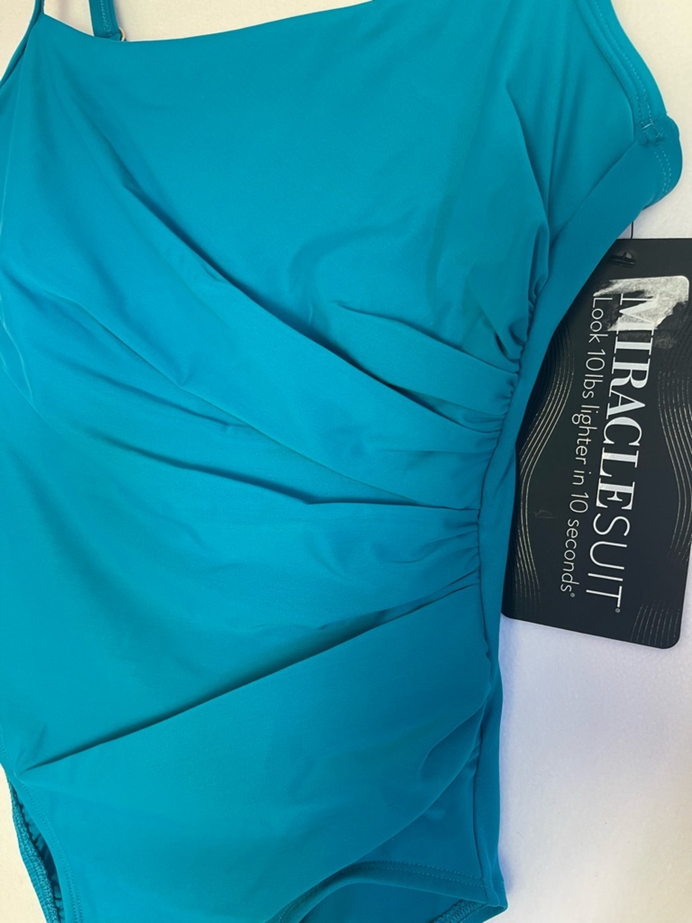 Miraclesuit Slimming One Piece Swimsuit 8 Tummy Control Blue Built in Bra NWT - Picture 5 of 14